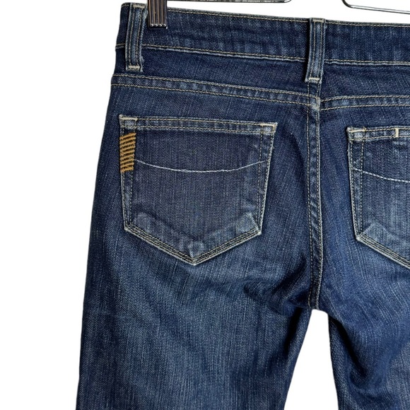 Paige Low Rise Bootcut Y2K Medium Wash Blue Jeans Whiskering Fading 25 - Picture 10 of 16